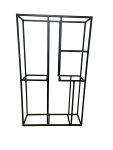 square metal stand w/ shelves