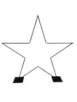 metal star on 2 metal plates