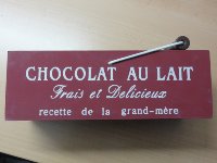 wooden box with metal handle